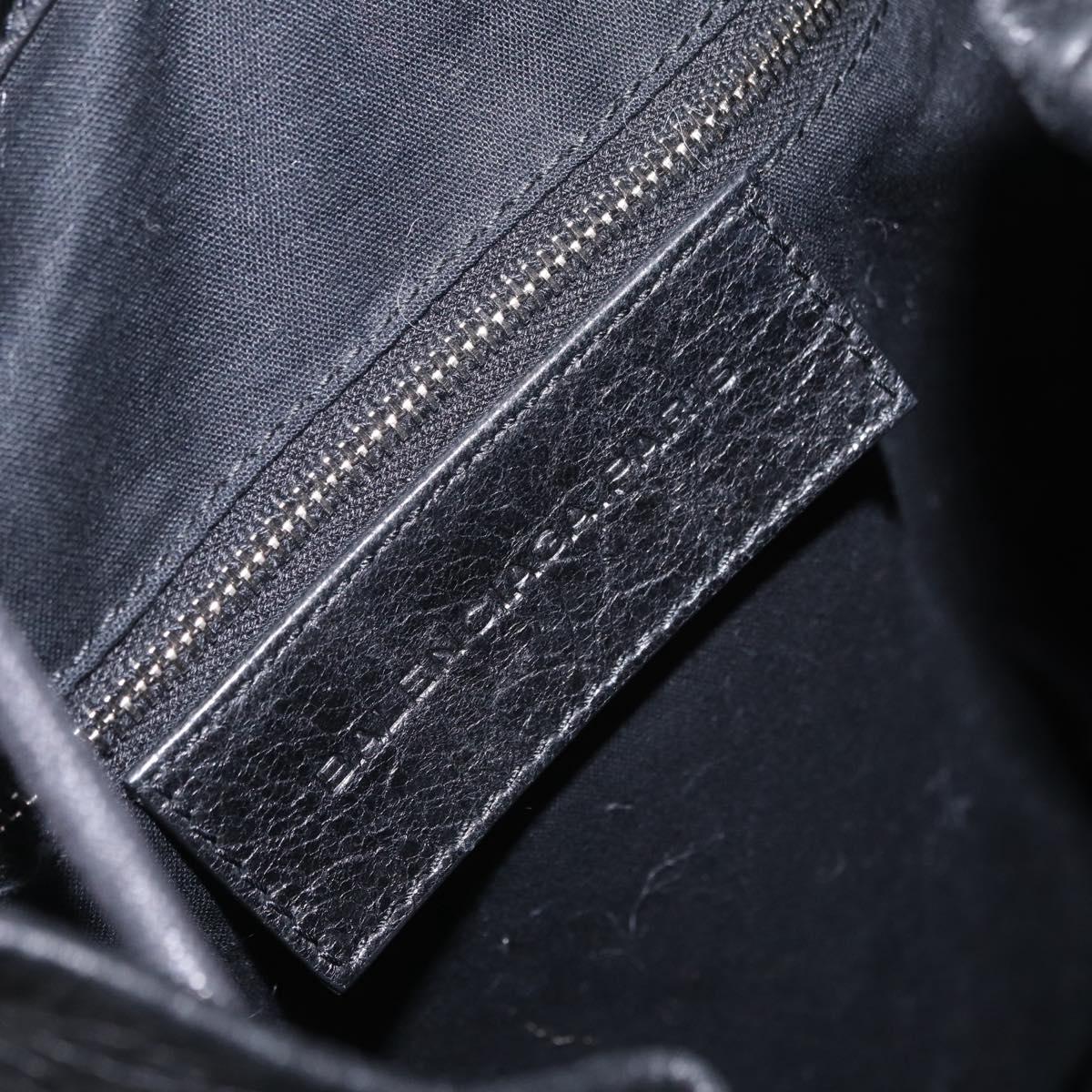 BALENCIAGA Backpack Leather Black Silver 326404 Auth 204900A