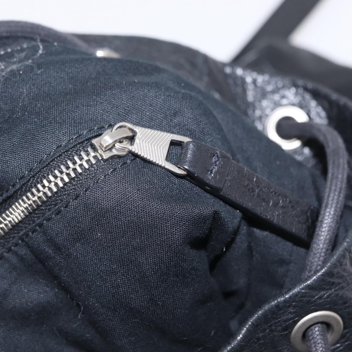 BALENCIAGA Backpack Leather Black Silver 326404 Auth 204900A