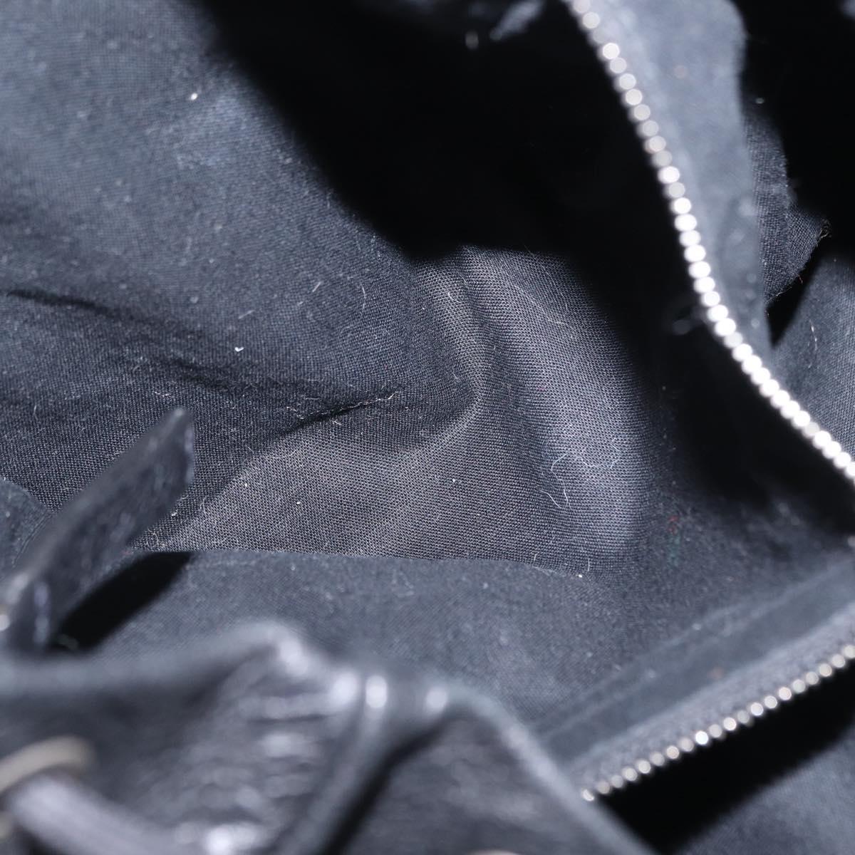 BALENCIAGA Backpack Leather Black Silver 326404 Auth 204900A