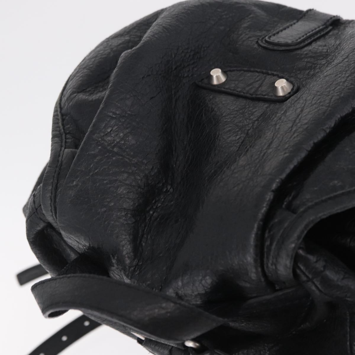 BALENCIAGA Backpack Leather Black Silver 326404 Auth 204900A