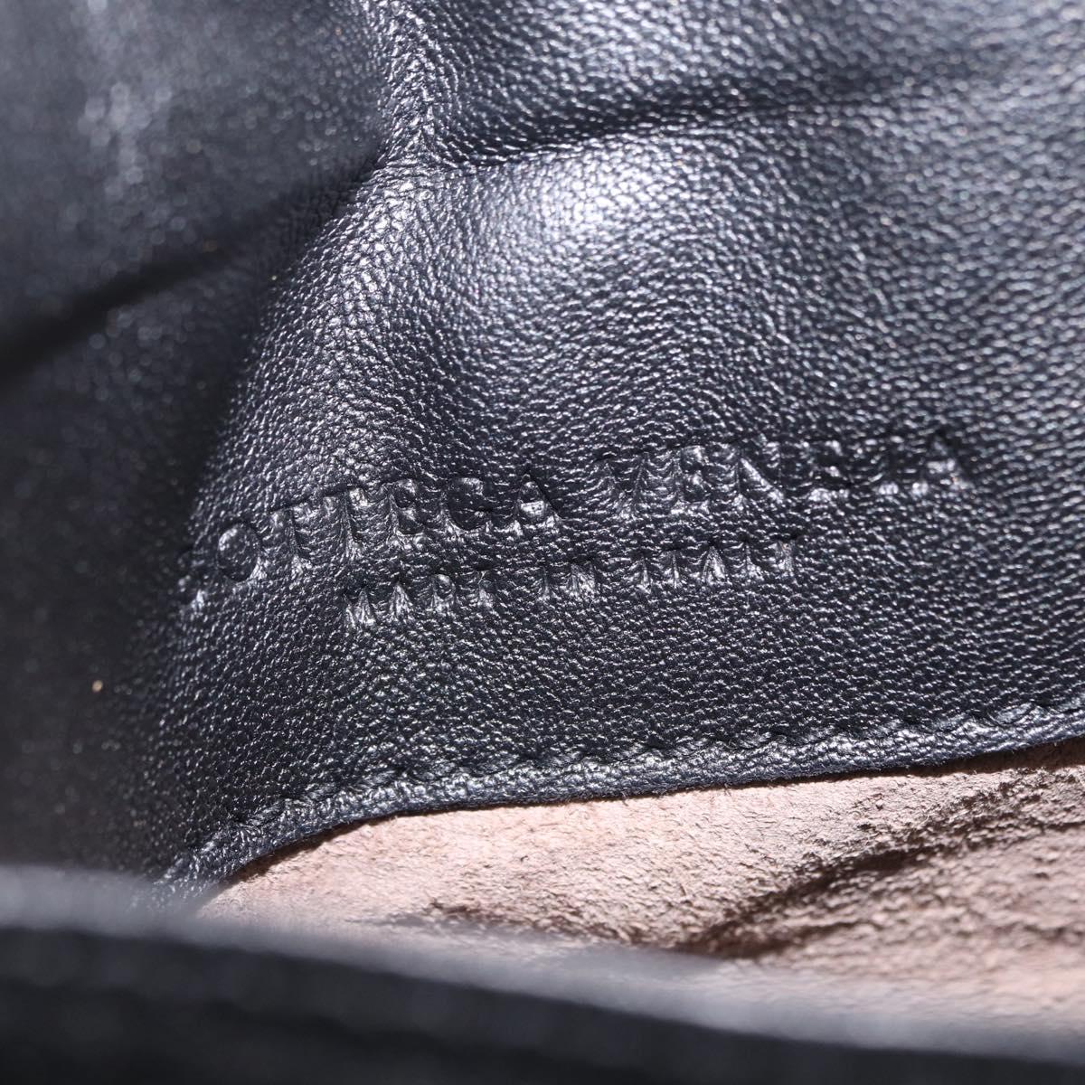 BOTTEGA VENETA INTRECCIATO Chain Shoulder Bag Leather Black Auth 204907A