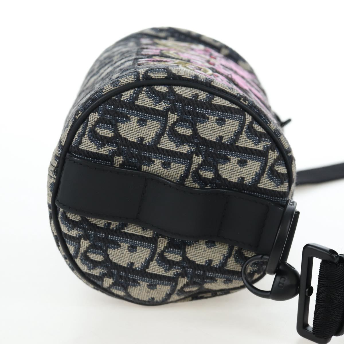 Christian Dior Trotter Canvas Shoulder Bag Navy Auth 204908SAM