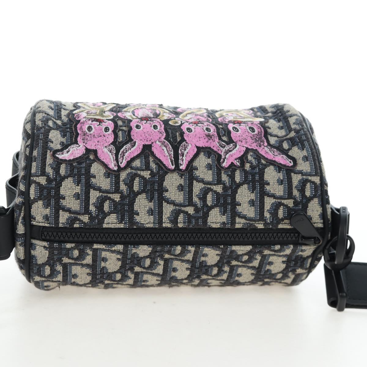 Christian Dior Trotter Canvas Shoulder Bag Navy Auth 204908SAM