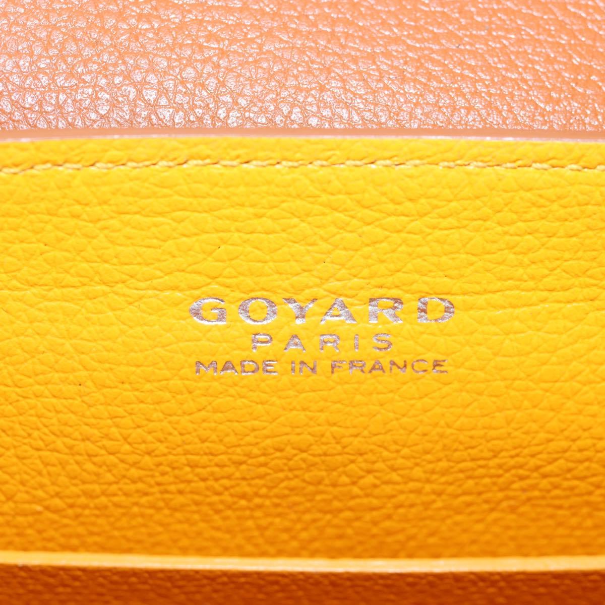 GOYARD Herringbone Saigon Mini Hand Bag PVC 2way Brown Silver Auth 204910SM