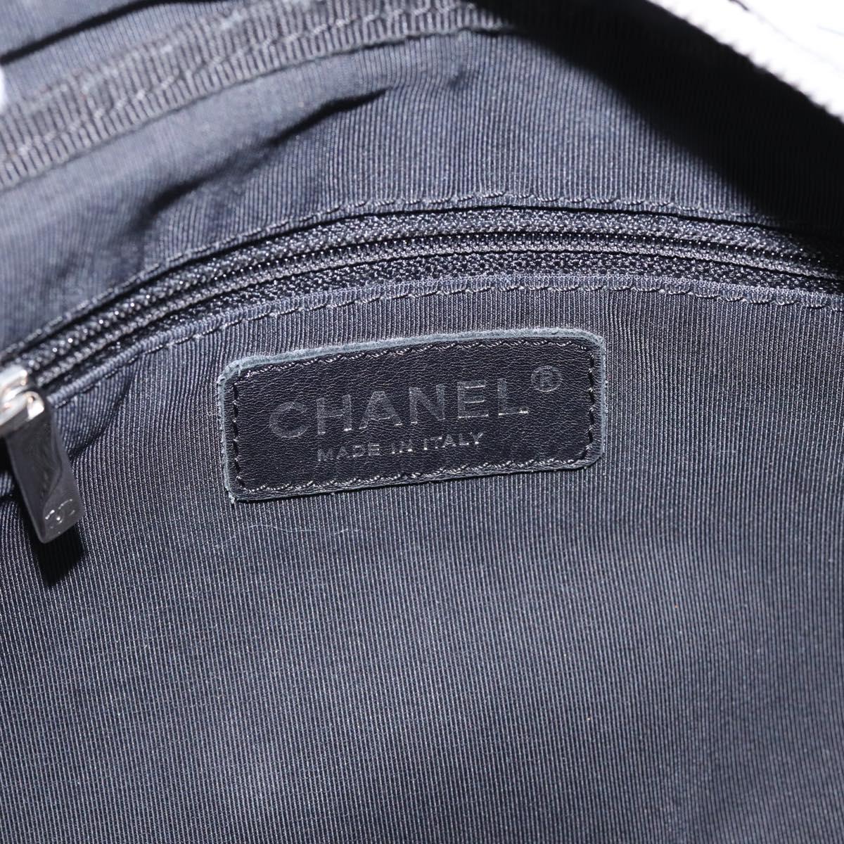 CHANEL Unlimited Shoulder Bag Coated Canvas Silver CC Auth 204911