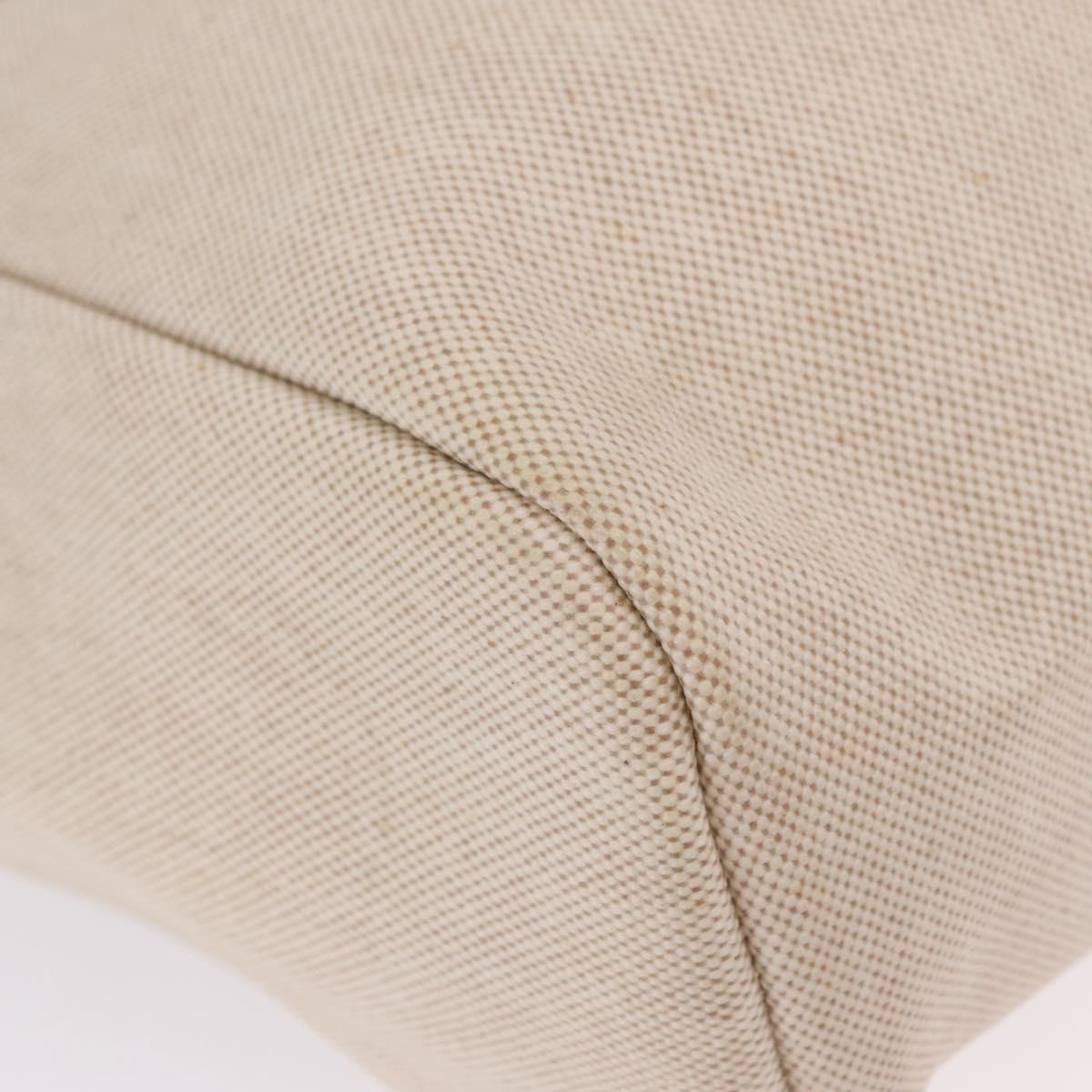 HERMES Herbag GM Tote Bag Canvas Beige Silver Auth 204913V