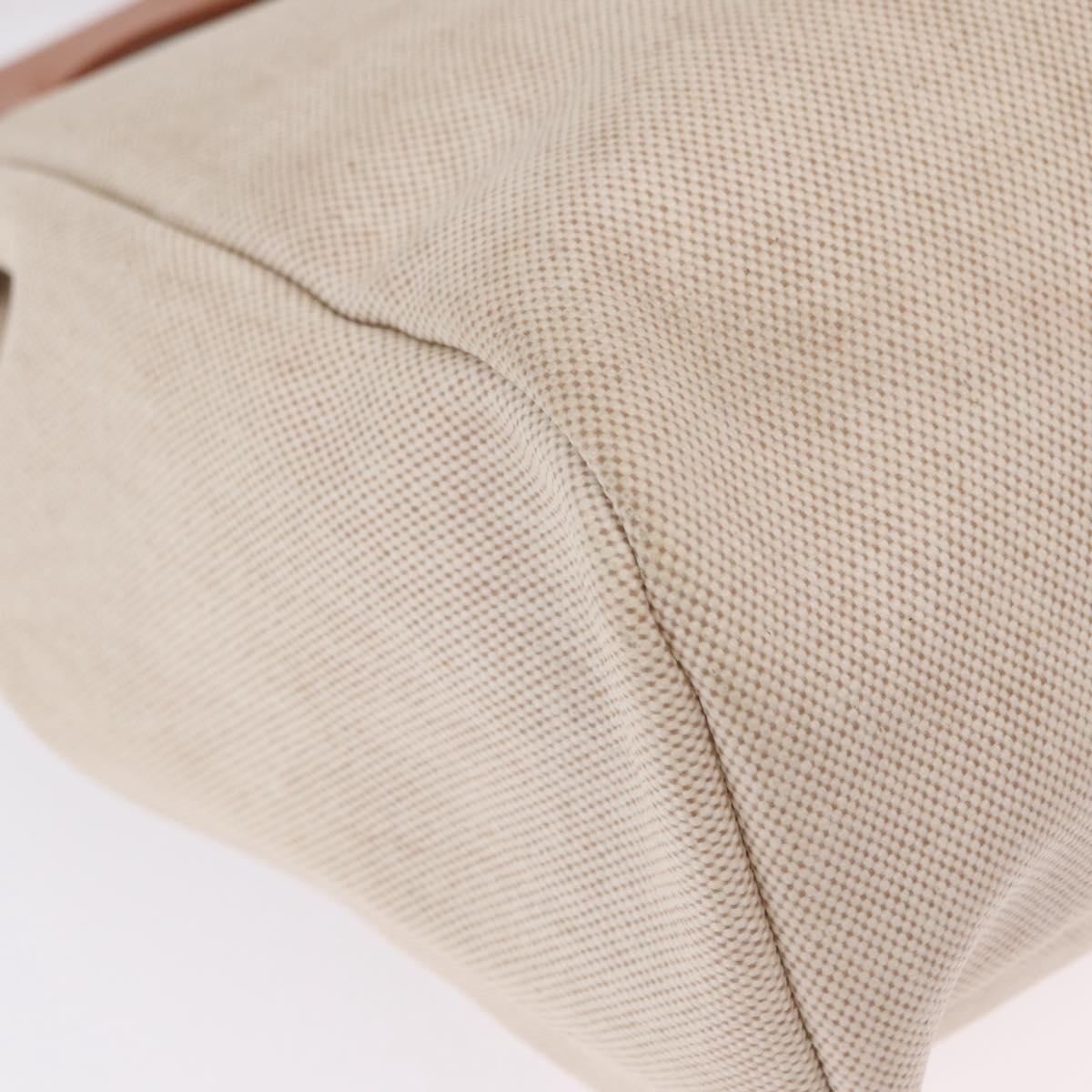 HERMES Herbag GM Tote Bag Canvas Beige Silver Auth 204913V