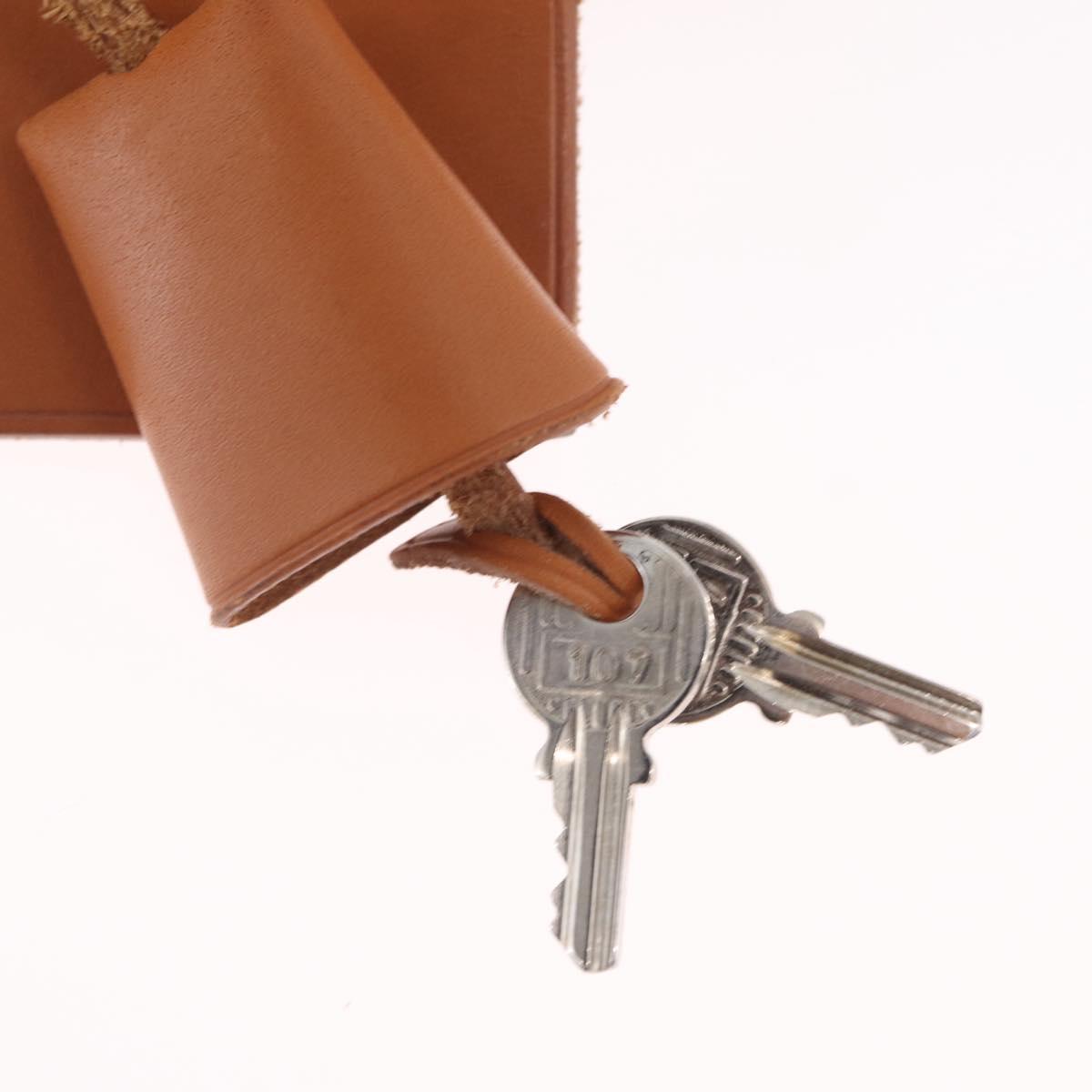HERMES Herbag GM Tote Bag Canvas Beige Silver Auth 204913V