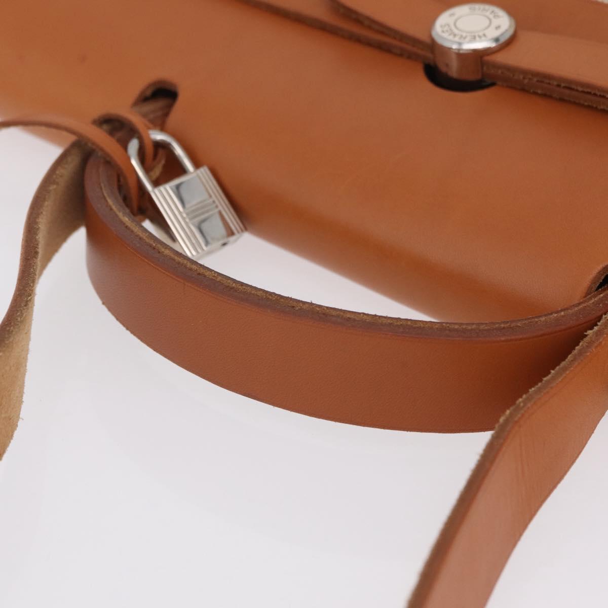 HERMES Herbag GM Tote Bag Canvas Beige Silver Auth 204913V