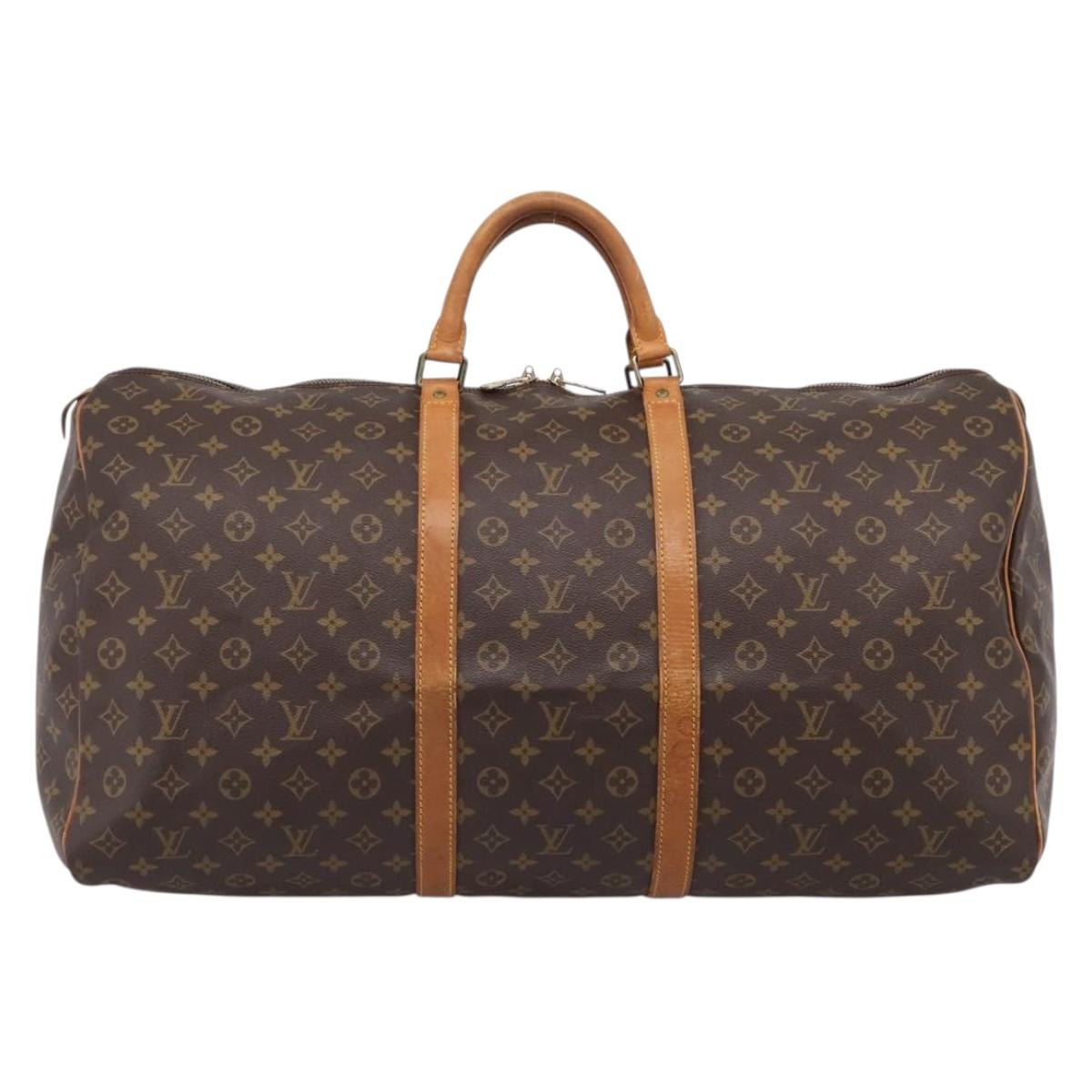 LOUIS VUITTON Monogram Keepall 60 Boston Bag M41422 LV Auth 204915