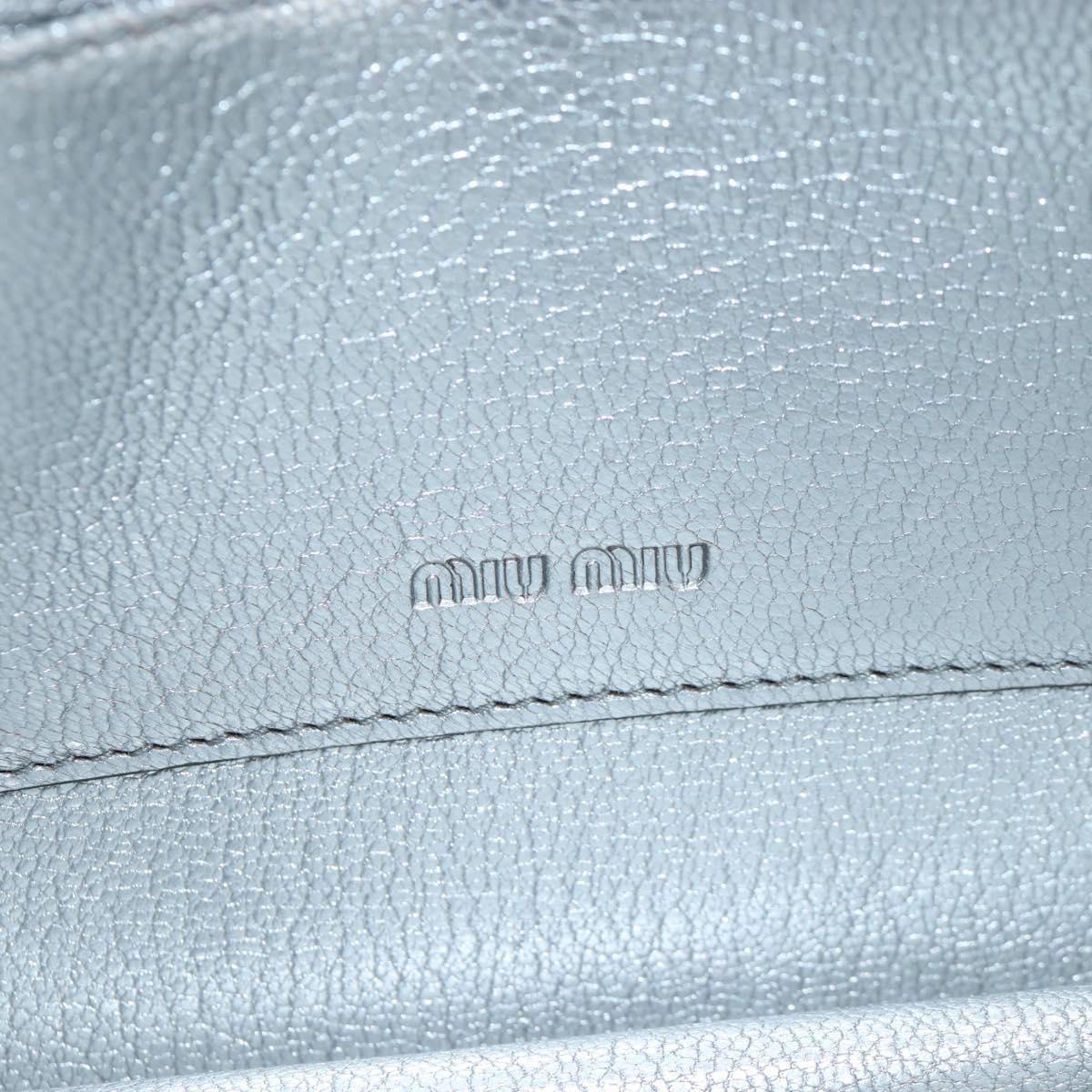 Miu Miu Chain Shoulder Bag Leather Silver Auth 204916M