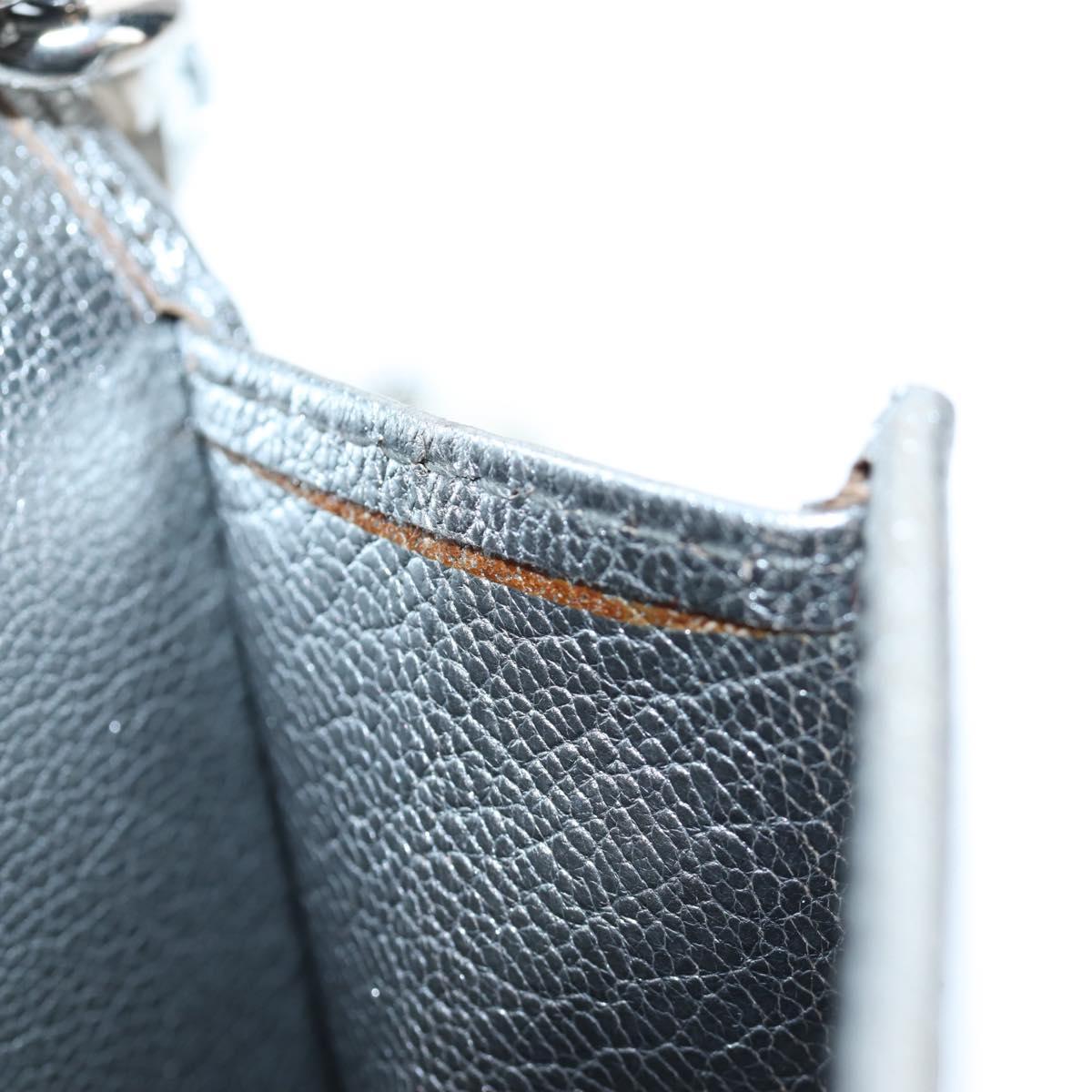 Miu Miu Chain Shoulder Bag Leather Silver Auth 204916M