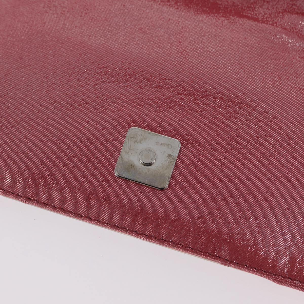 FENDI Mia Pochette Chain Shoulder Bag Leather Pink Silver 8BP046 Auth 204918M