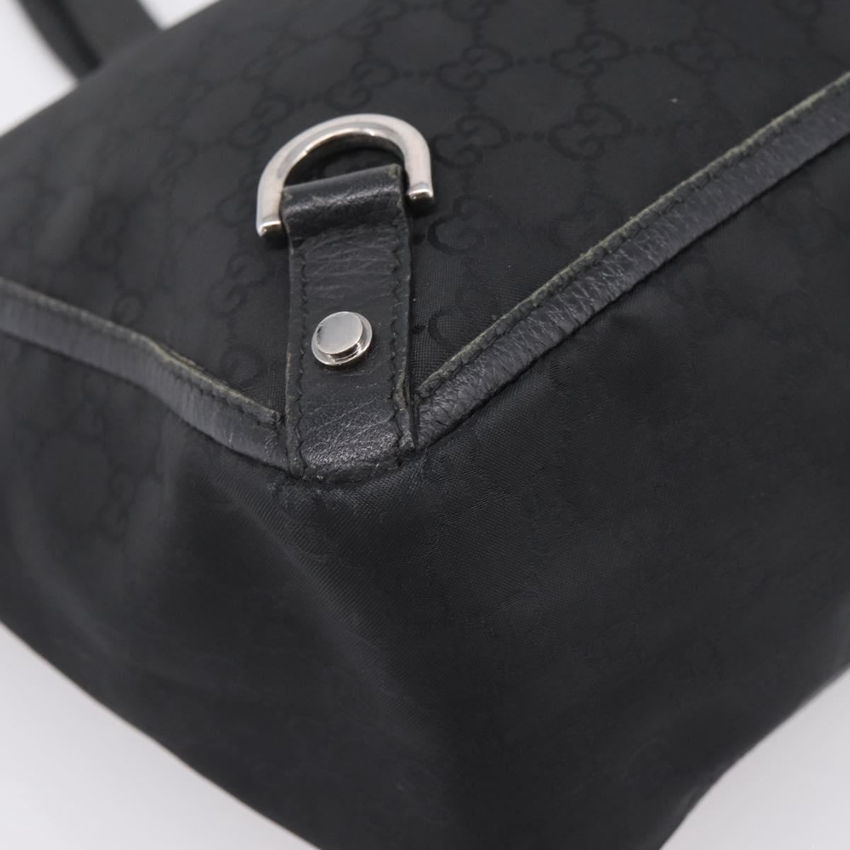 GUCCI GG Canvas Abbey Tote Bag Black Silver 293580 Auth 204921