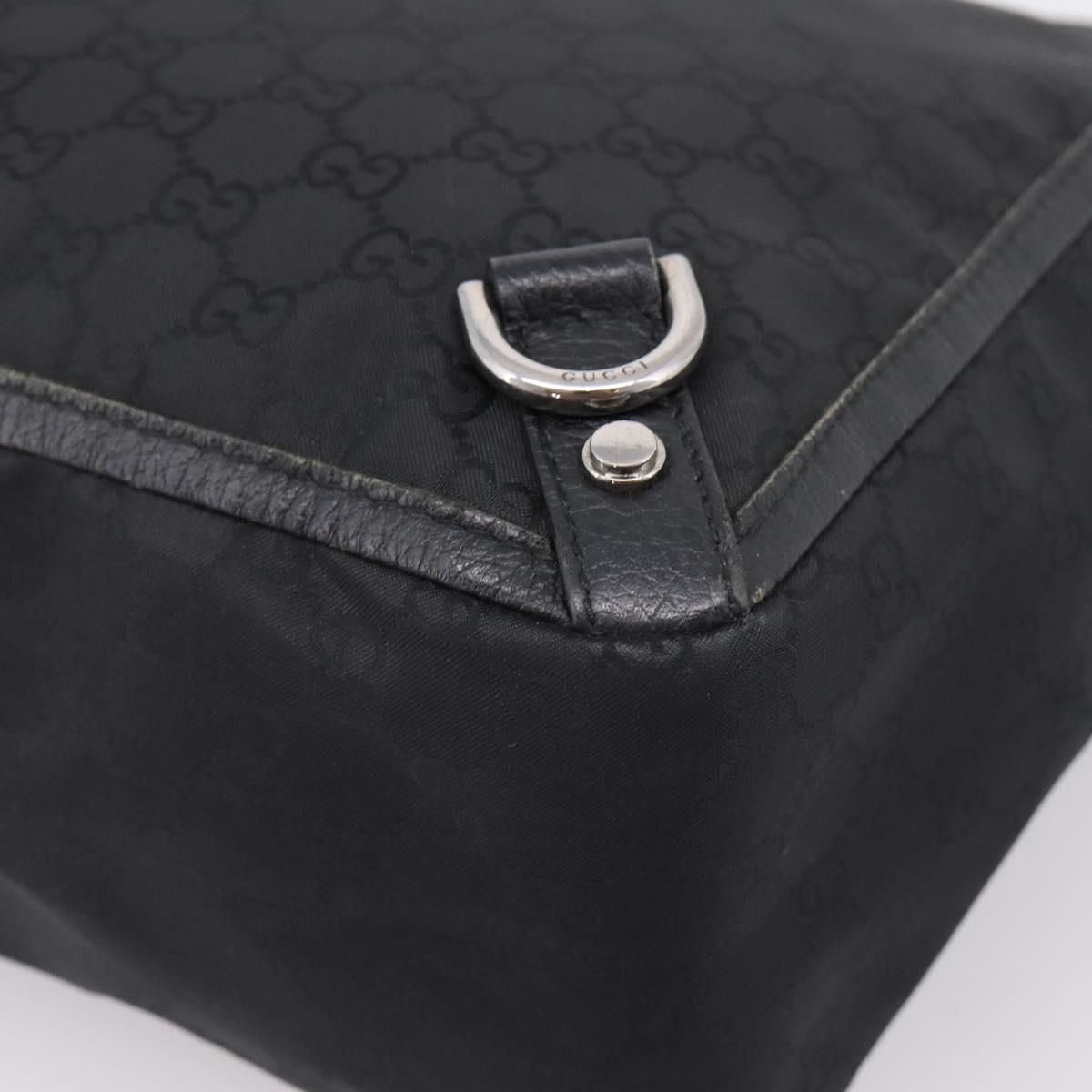 GUCCI GG Canvas Abbey Tote Bag Black Silver 293580 Auth 204921