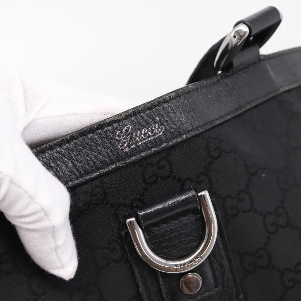 GUCCI GG Canvas Abbey Tote Bag Black Silver 293580 Auth 204921