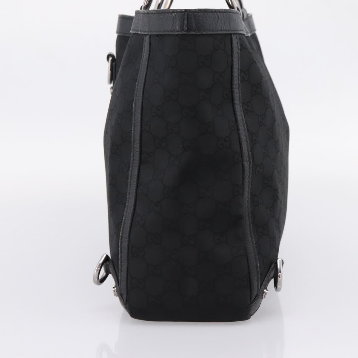 GUCCI GG Canvas Abbey Tote Bag Black Silver 293580 Auth 204921
