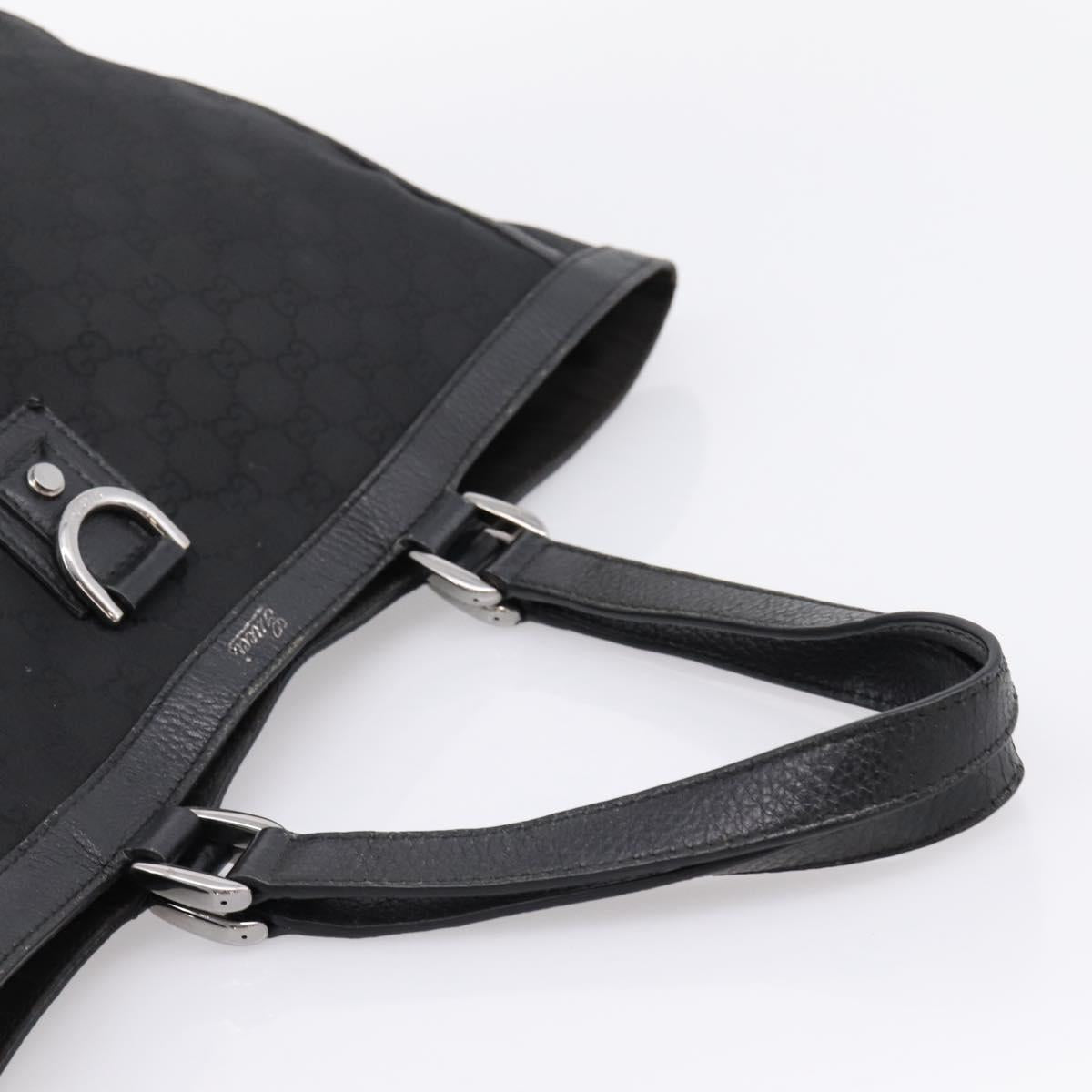 GUCCI GG Canvas Abbey Tote Bag Black Silver 293580 Auth 204921