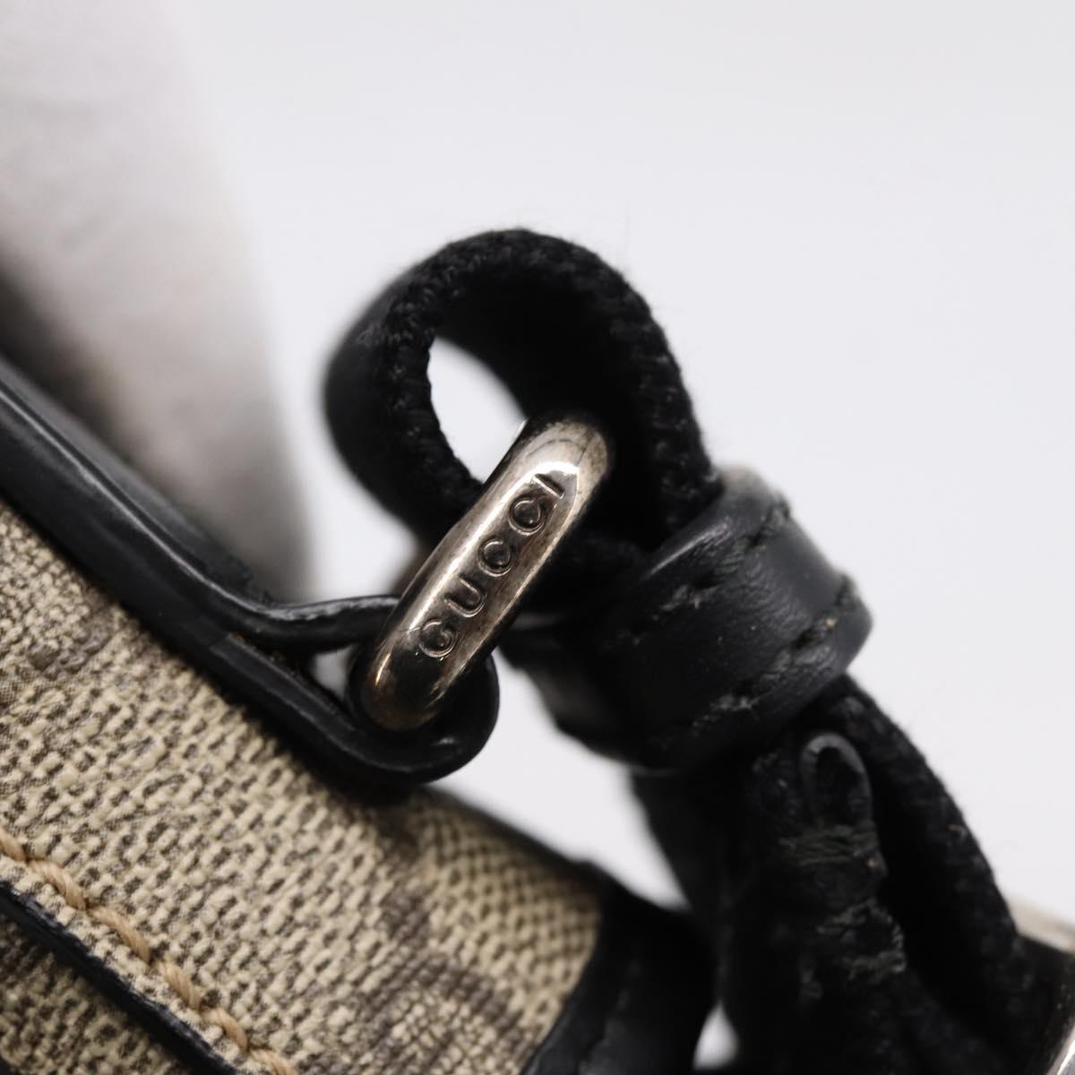 GUCCI GG Supreme Shoulder Bag PVC Beige Silver 406367 Auth 204922