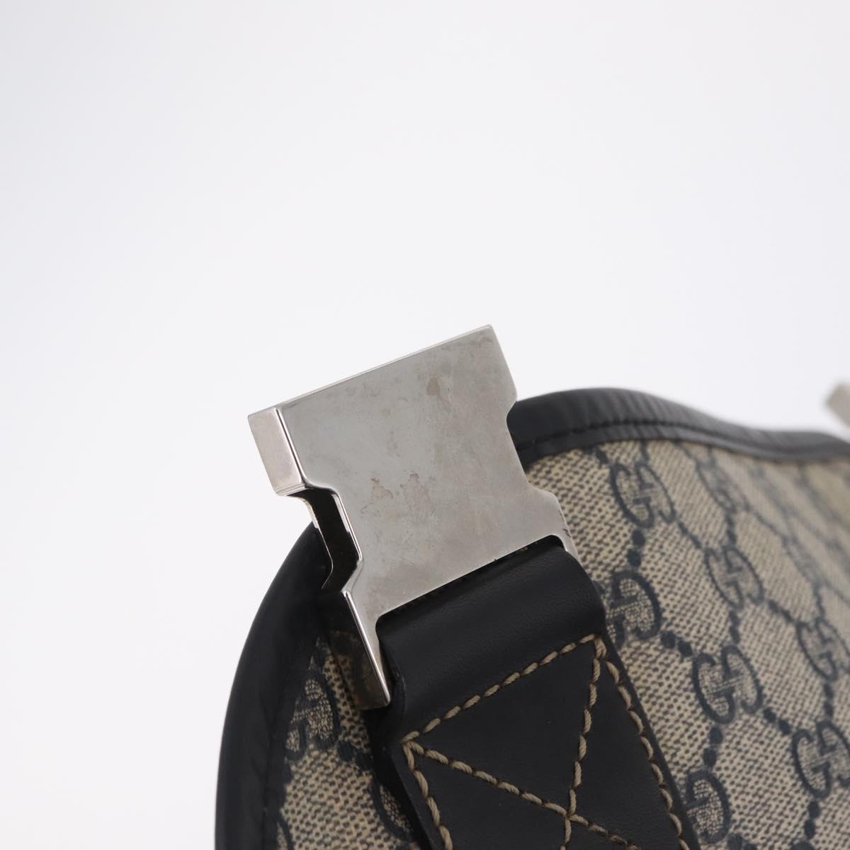 GUCCI GG Supreme Shoulder Bag PVC Navy Silver 201732 Auth 204923A