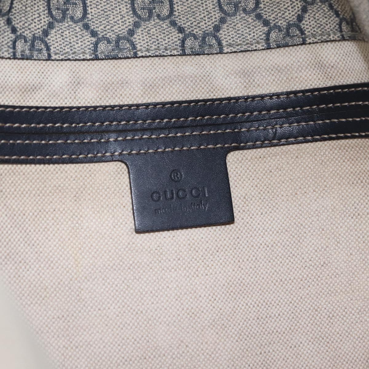 GUCCI GG Supreme Shoulder Bag PVC Navy Silver 201732 Auth 204923A