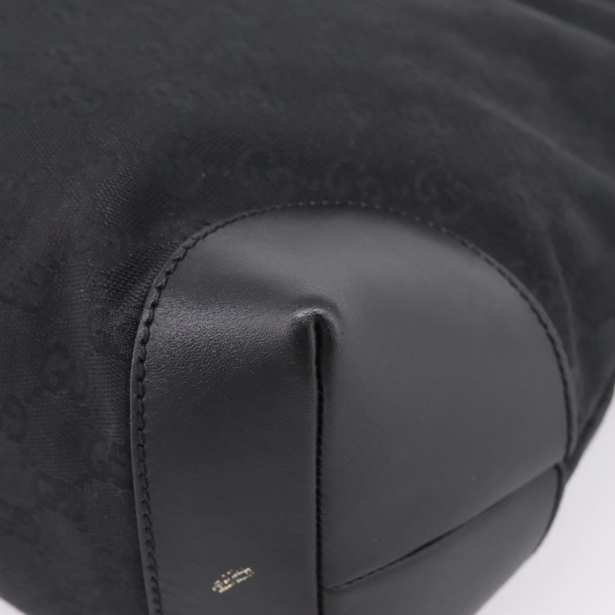 GUCCI GG Canvas Web Sherry Line Tote Bag Black Silver 308928 Auth 204924