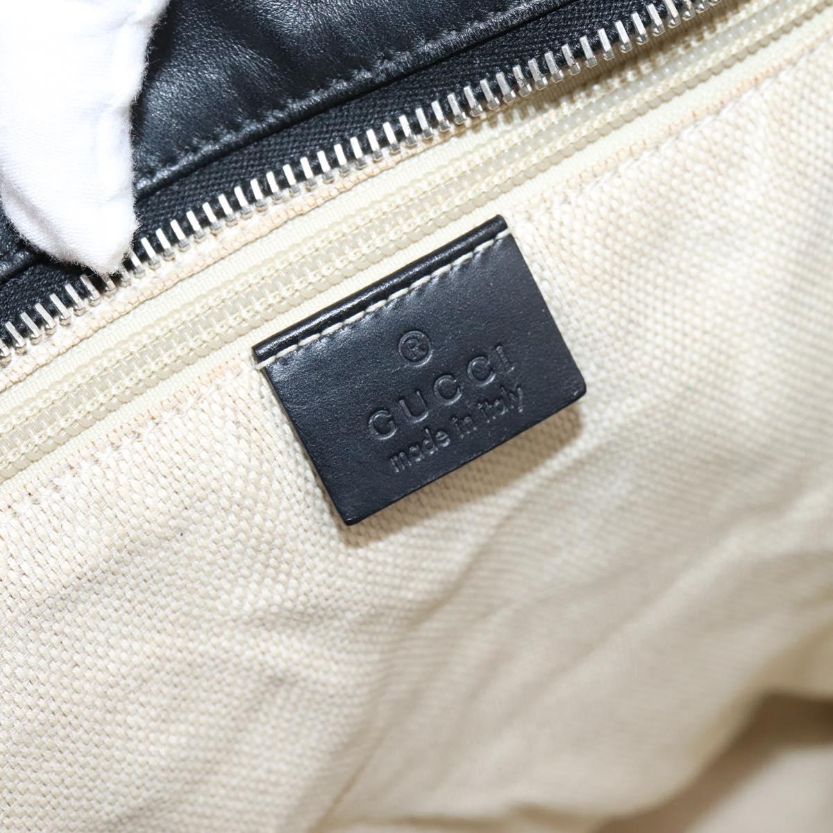 GUCCI GG Canvas Web Sherry Line Tote Bag Black Silver 308928 Auth 204924