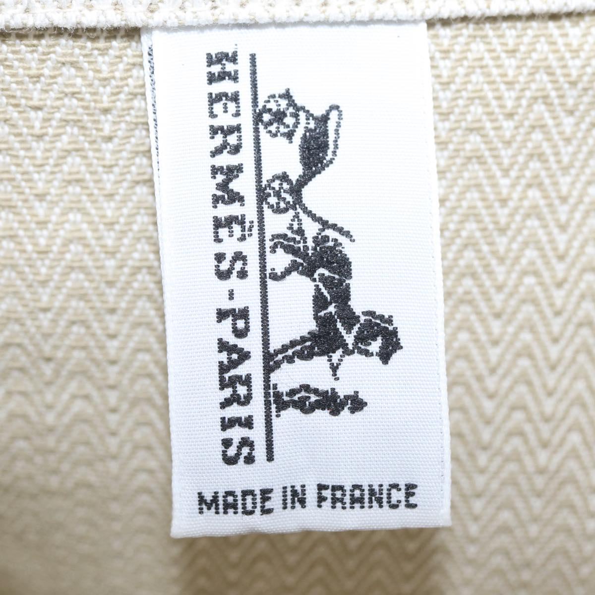 HERMES Sac Aline Shoulder Bag Canvas Beige Auth 204926A