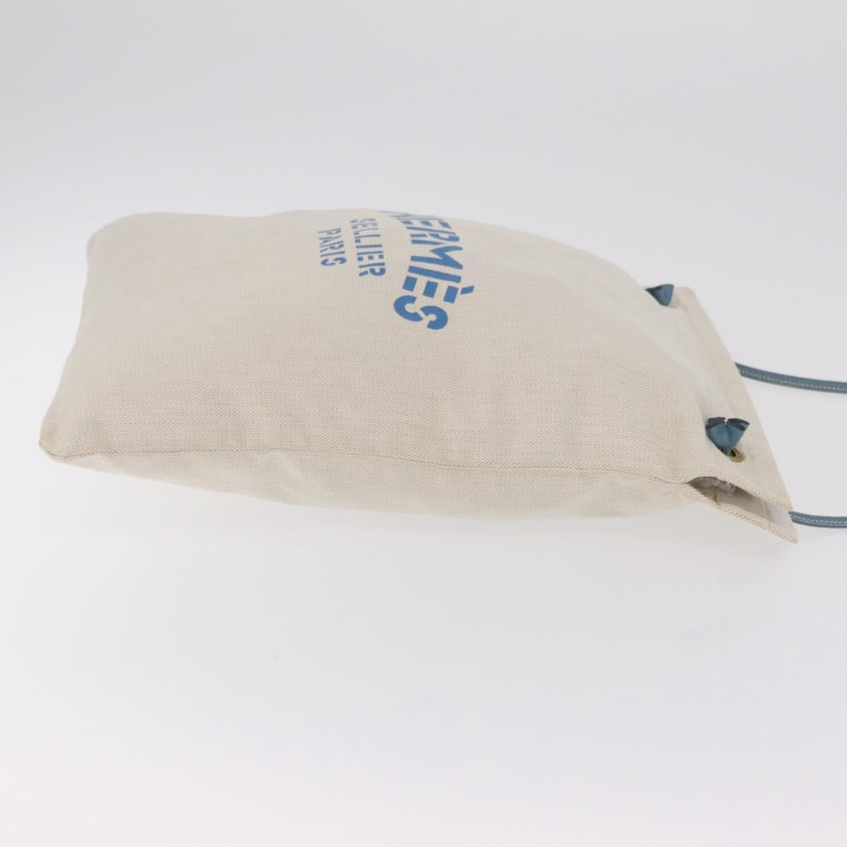 HERMES Sac Aline Shoulder Bag Canvas Beige Auth 204926A