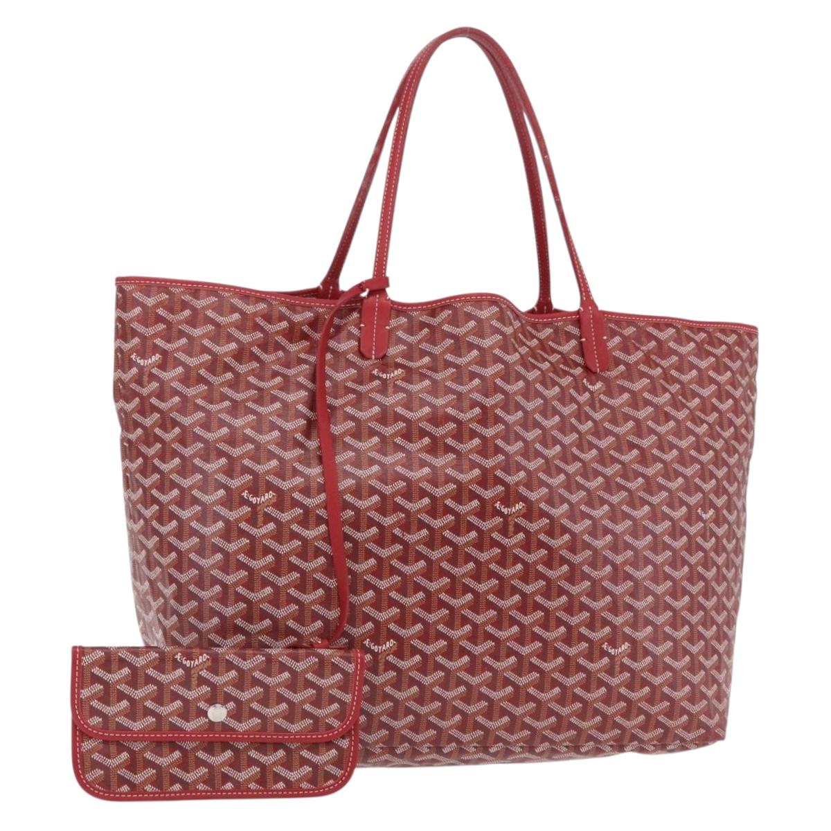 GOYARD Herringbone Saint Louis GM Tote Bag PVC Red Auth 204928A