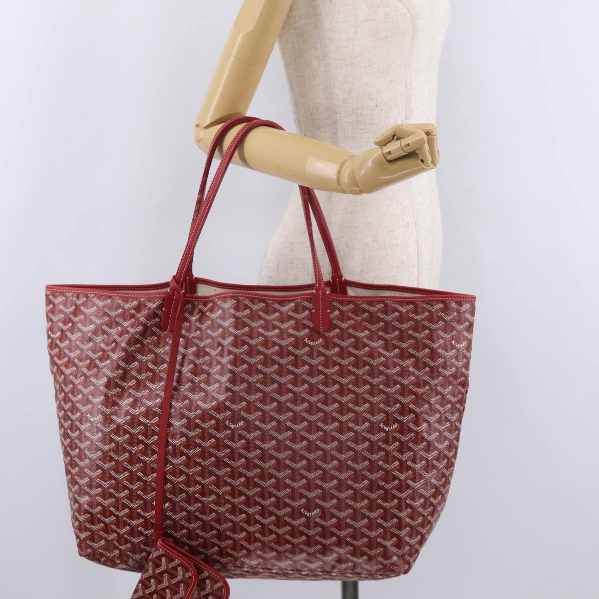GOYARD Herringbone Saint Louis GM Tote Bag PVC Red Auth 204928A