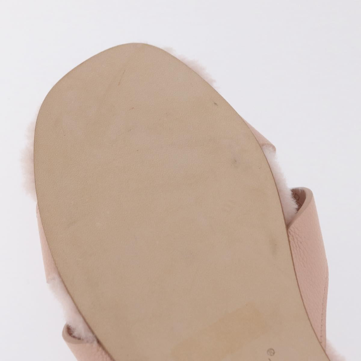 LOUIS VUITTON Isola Mule Leather Shearling 39 Pink LV Auth 204932M