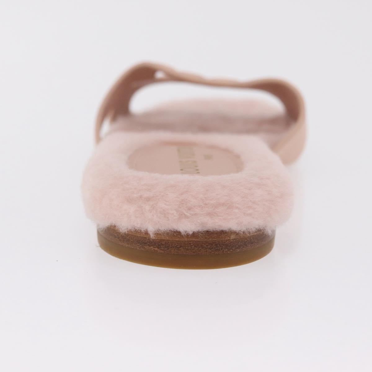 LOUIS VUITTON Isola Mule Leather Shearling 39 Pink LV Auth 204932M