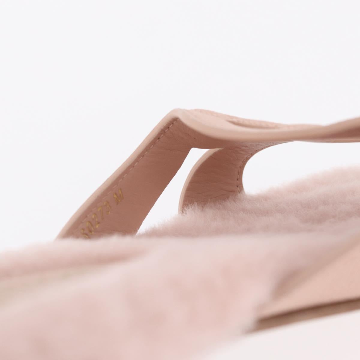 LOUIS VUITTON Isola Mule Leather Shearling 39 Pink LV Auth 204932M