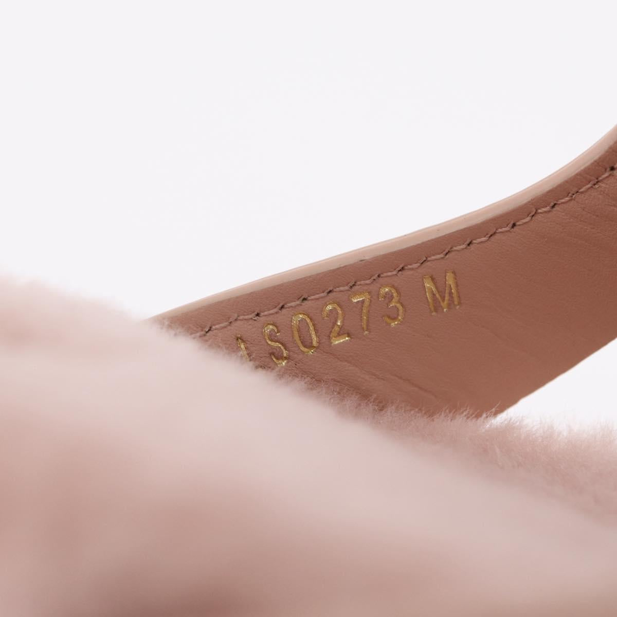 LOUIS VUITTON Isola Mule Leather Shearling 39 Pink LV Auth 204932M