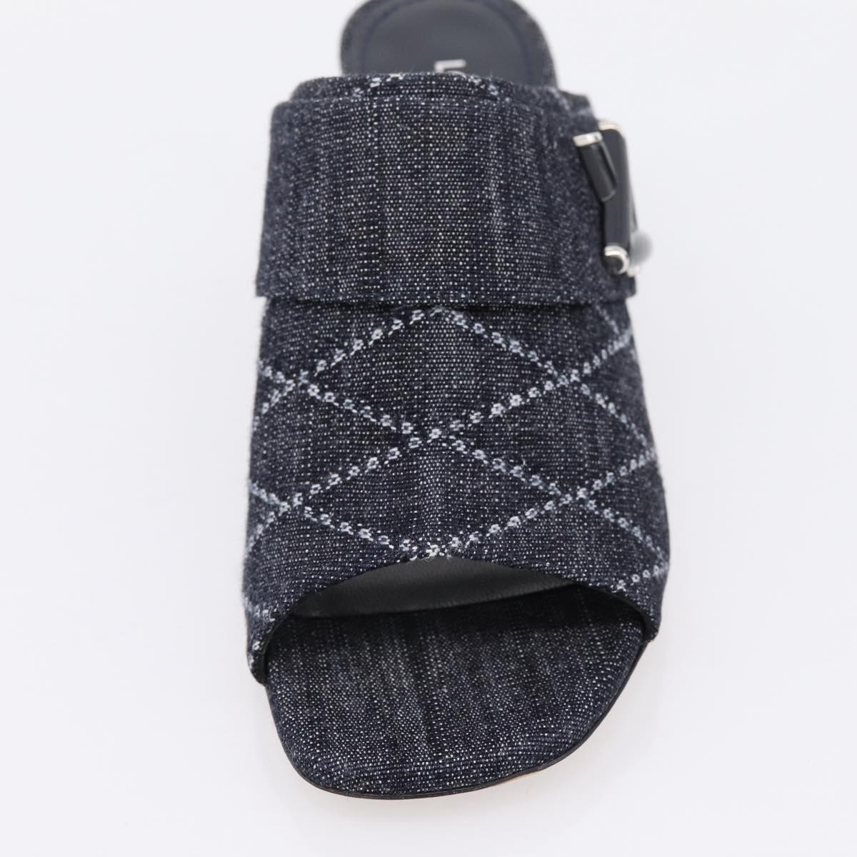 LOUIS VUITTON Sandals Denim 36 Blue LV Auth 204934M