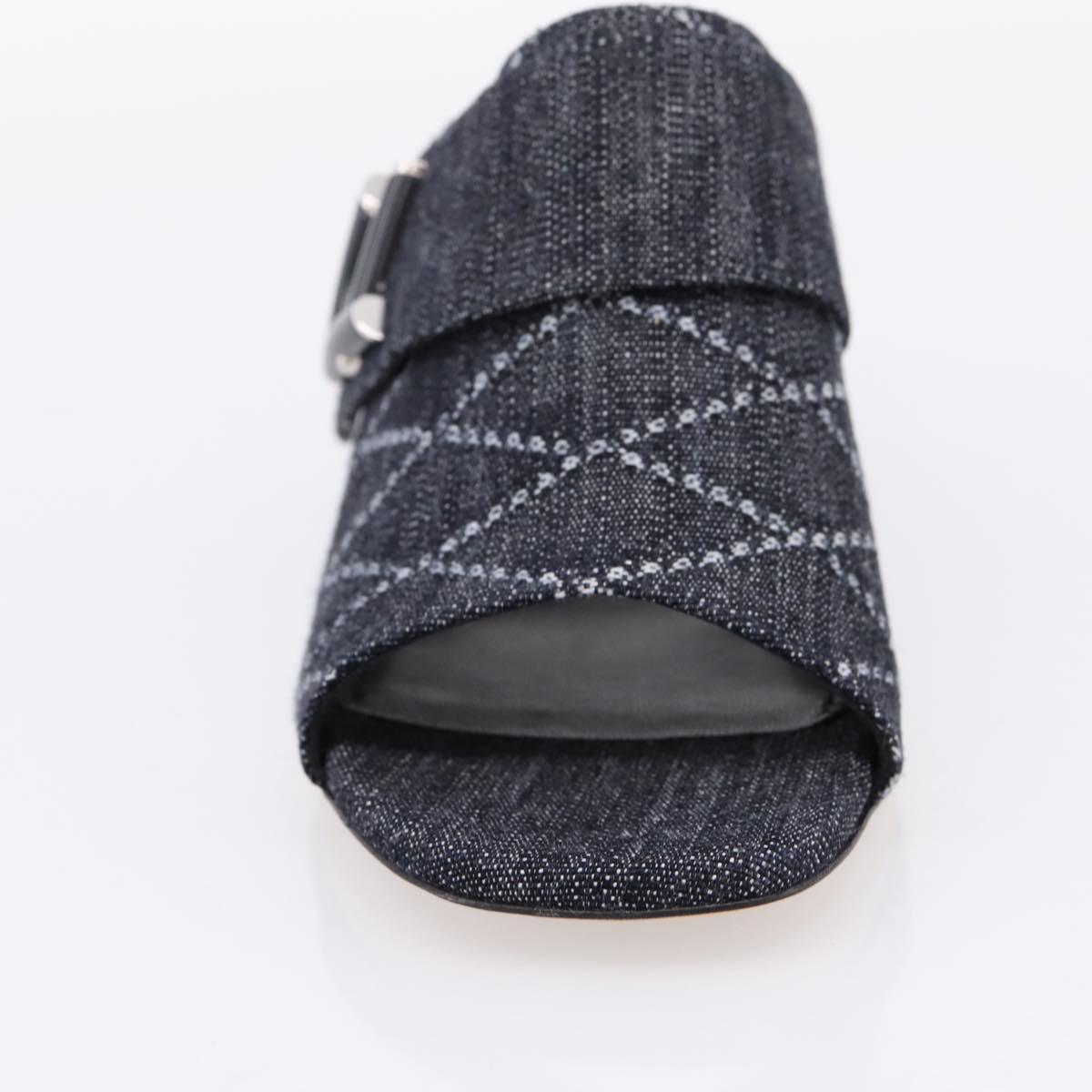 LOUIS VUITTON Sandals Denim 36 Blue LV Auth 204934M