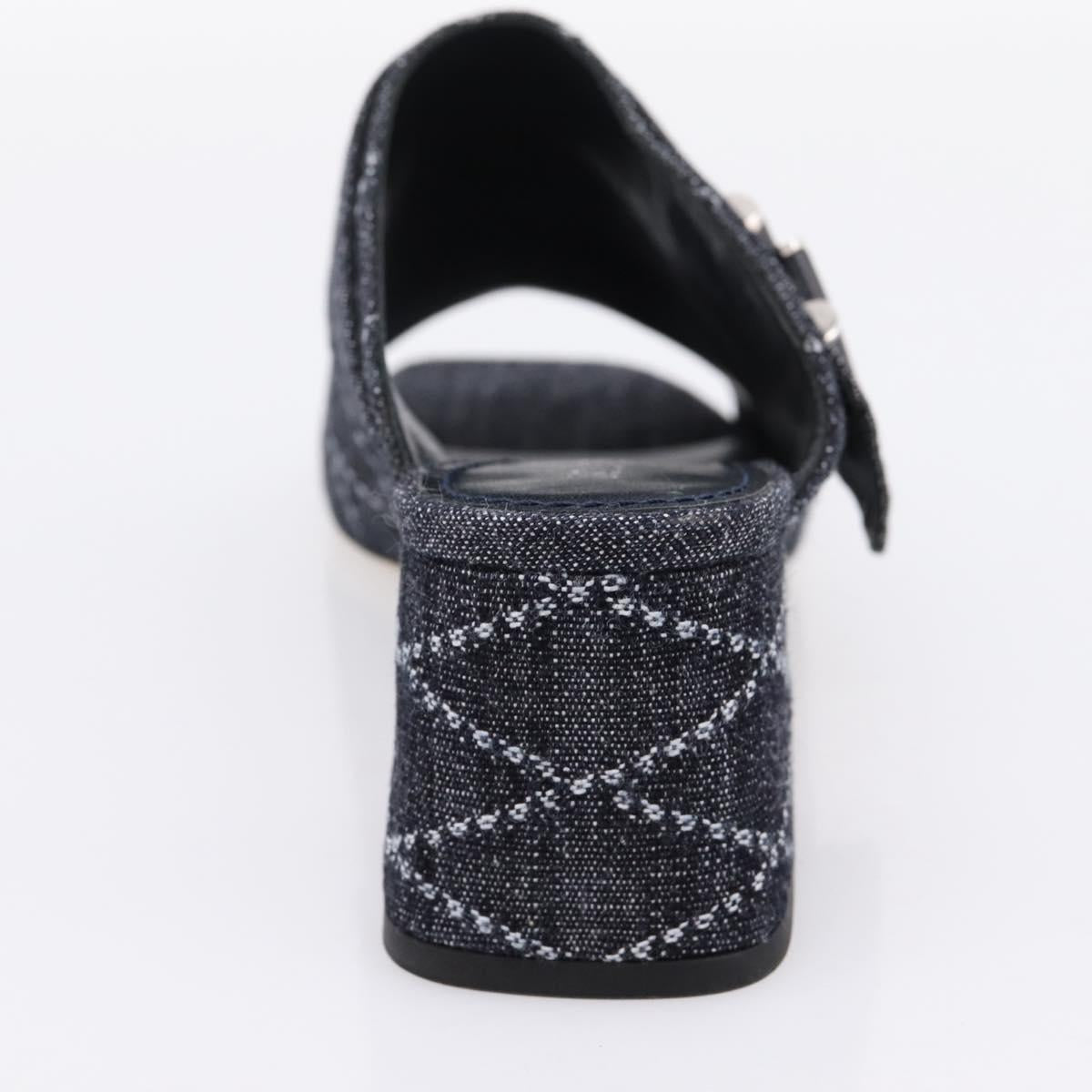 LOUIS VUITTON Sandals Denim 36 Blue LV Auth 204934M