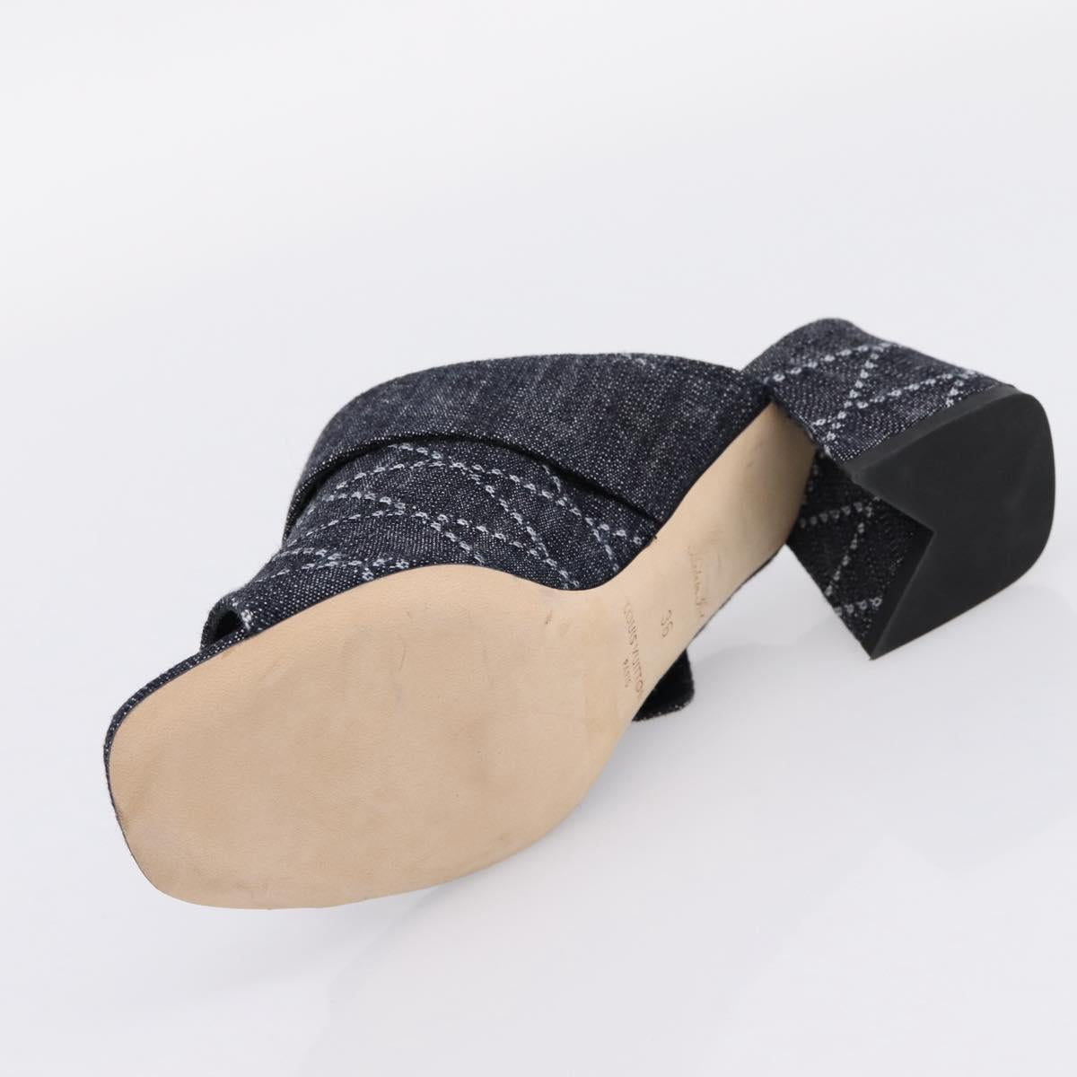 LOUIS VUITTON Sandals Denim 36 Blue LV Auth 204934M