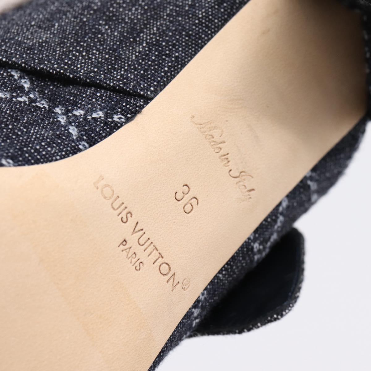 LOUIS VUITTON Sandals Denim 36 Blue LV Auth 204934M