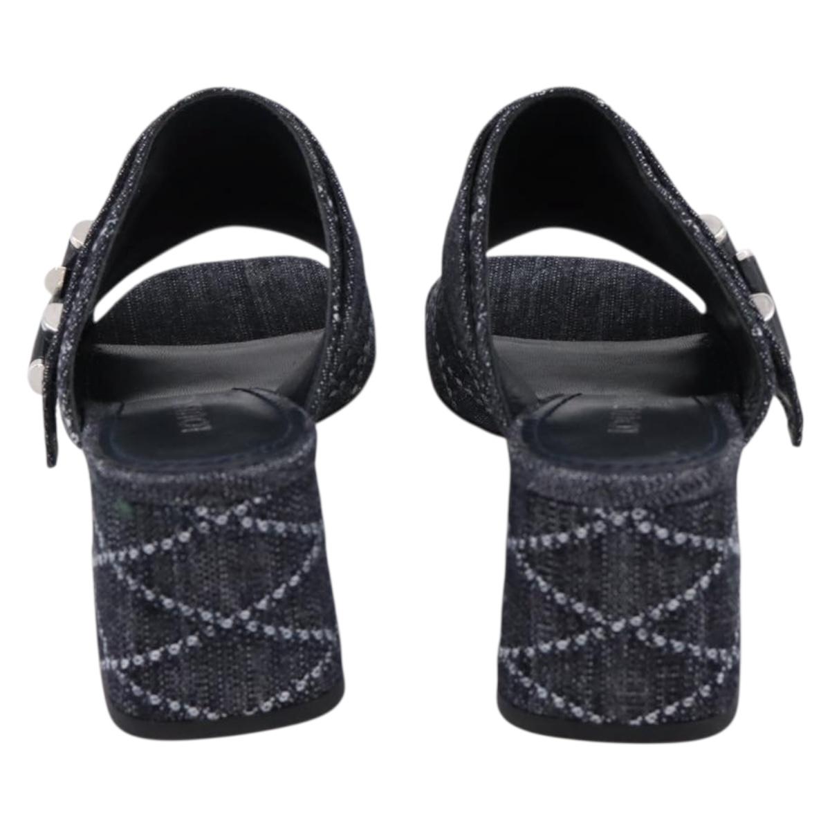 LOUIS VUITTON Sandals Denim 36 Blue LV Auth 204934M