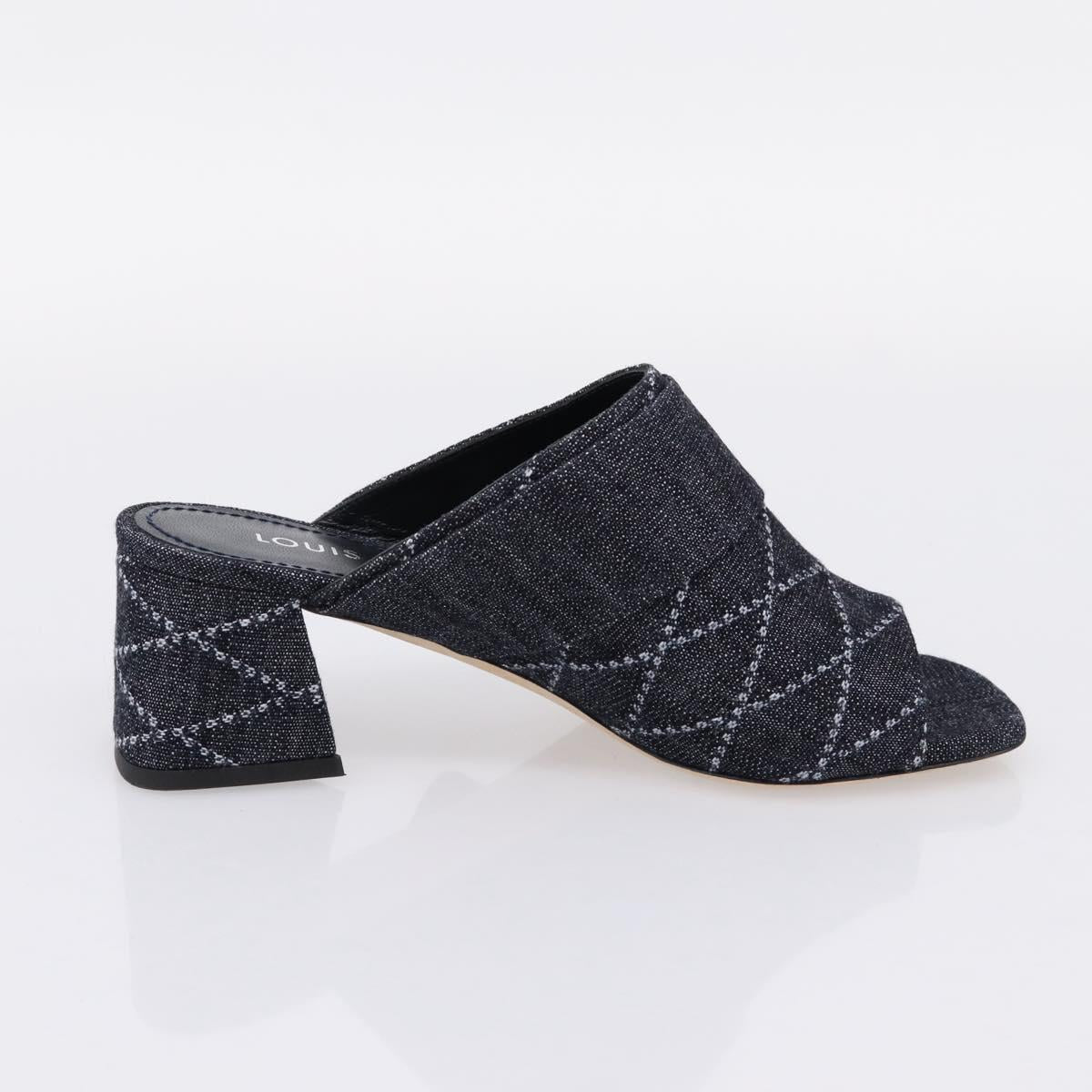 LOUIS VUITTON Sandals Denim 36 Blue LV Auth 204934M