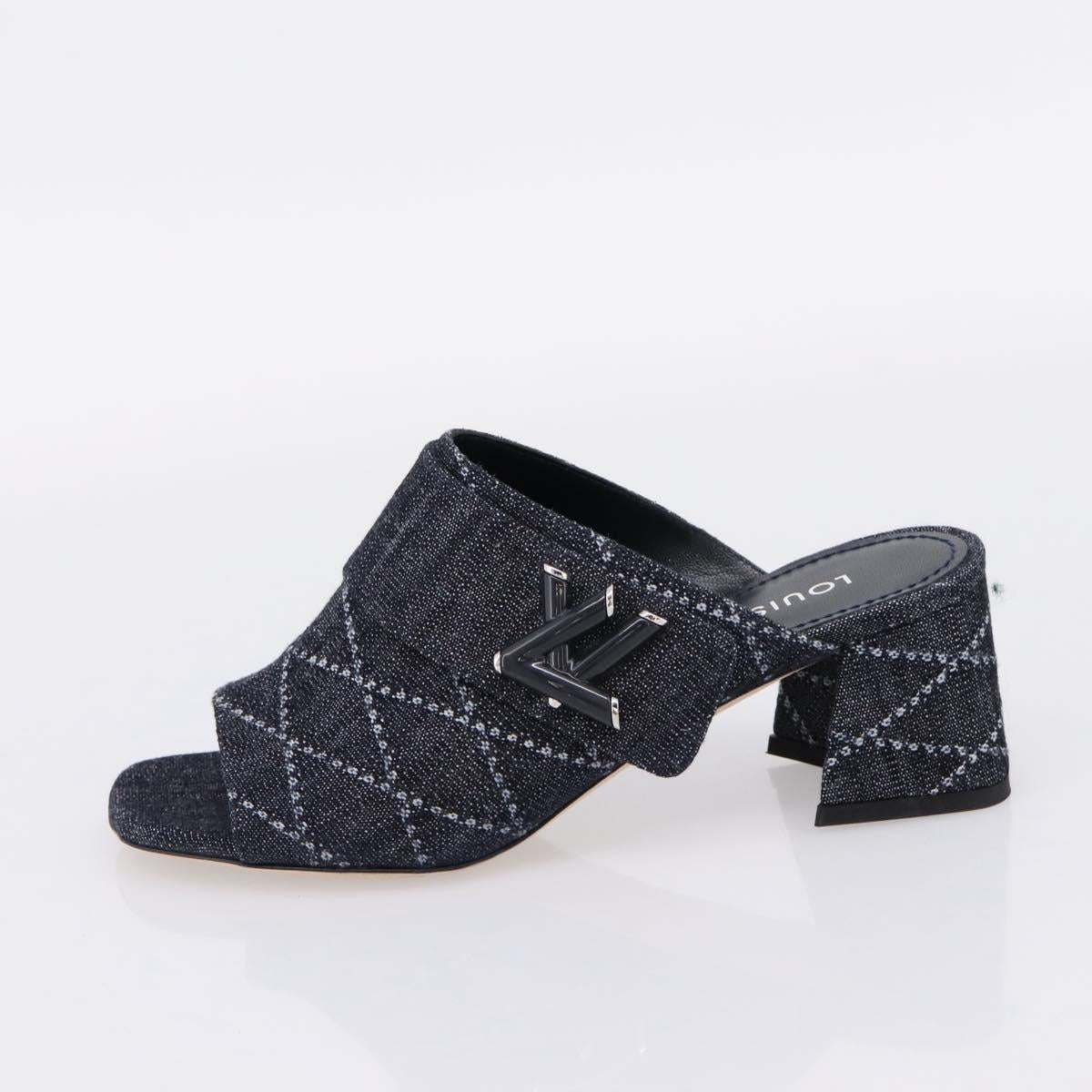LOUIS VUITTON Sandals Denim 36 Blue LV Auth 204934M