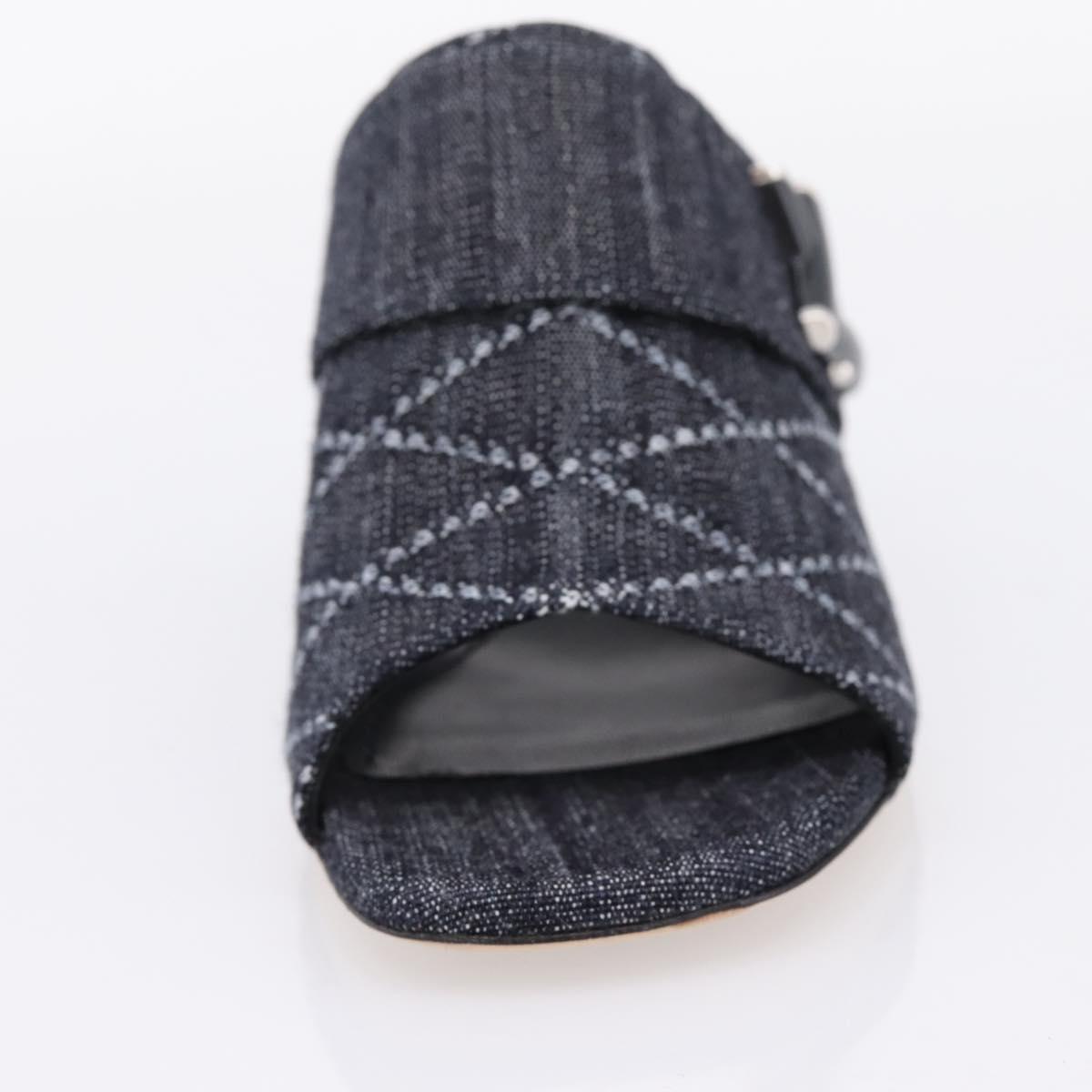 LOUIS VUITTON Sandals Denim 36 Blue LV Auth 204934M