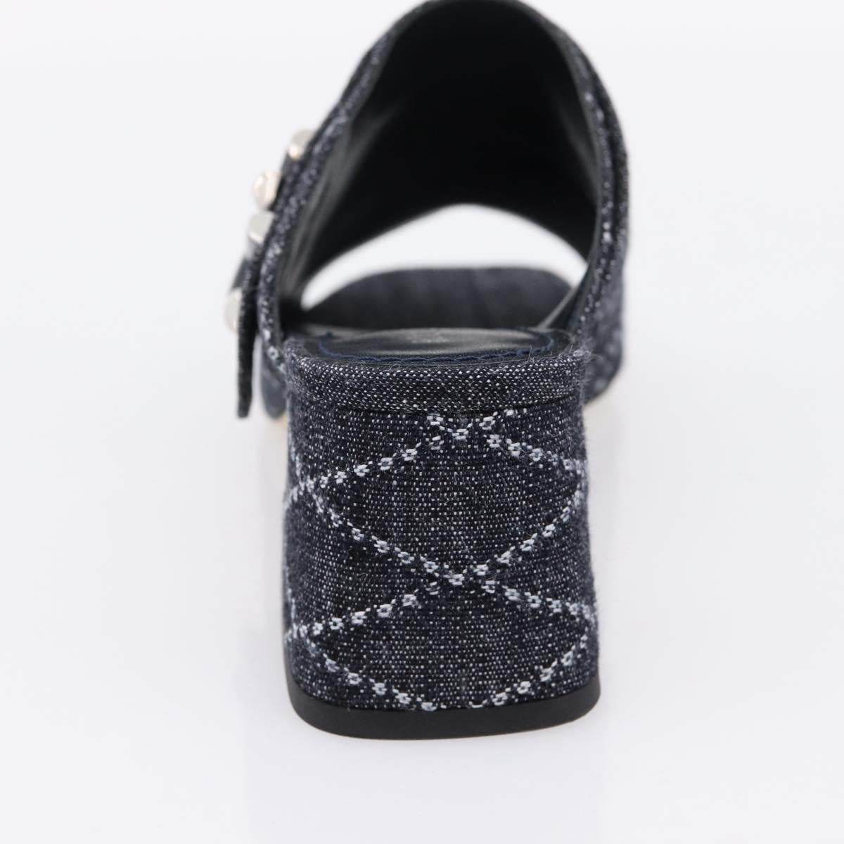 LOUIS VUITTON Sandals Denim 36 Blue LV Auth 204934M