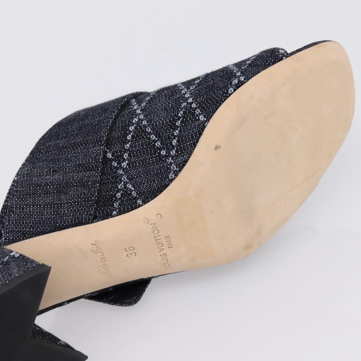LOUIS VUITTON Sandals Denim 36 Blue LV Auth 204934M