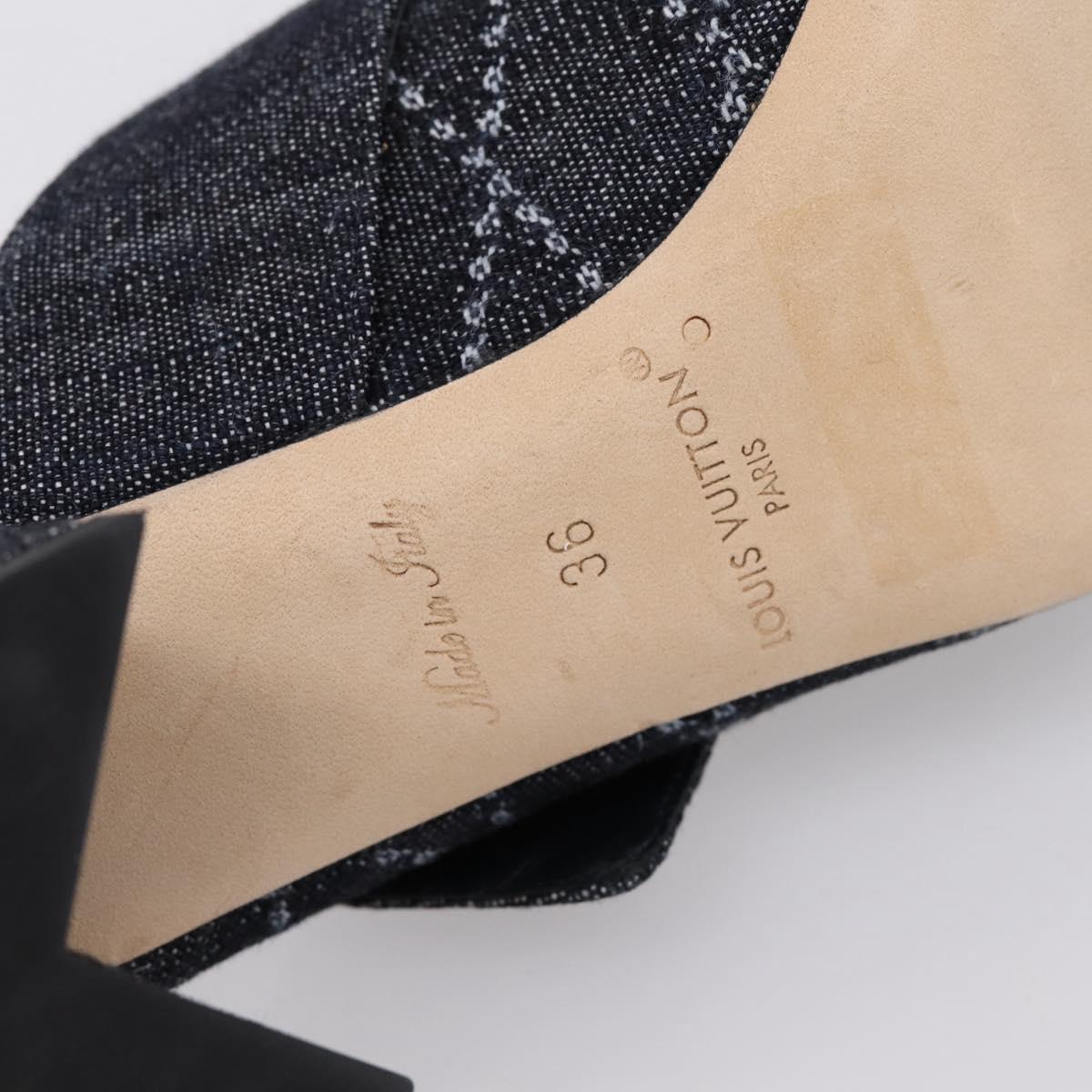 LOUIS VUITTON Sandals Denim 36 Blue LV Auth 204934M