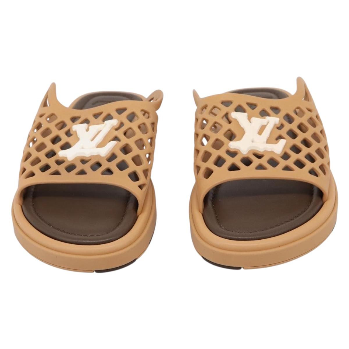 LOUIS VUITTON LV Waffles Sandals Rubber 6 LV Auth 204935M