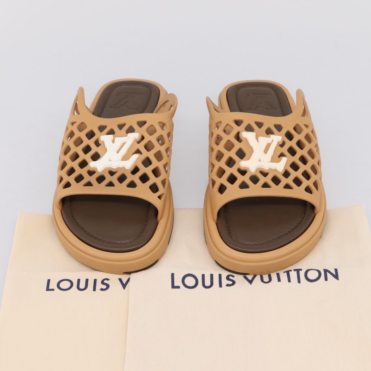 LOUIS VUITTON LV Waffles Sandals Rubber 6 LV Auth 204935M