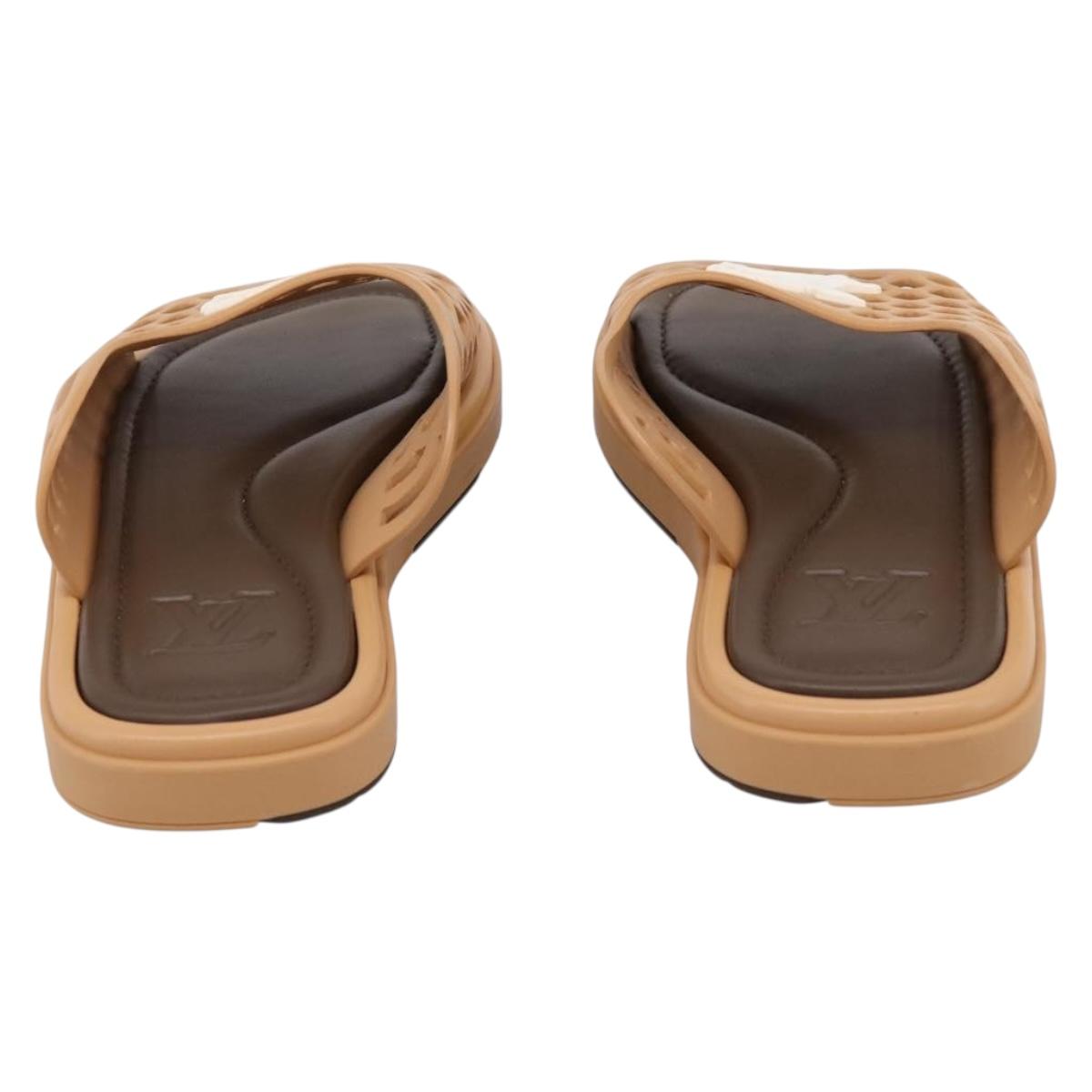LOUIS VUITTON LV Waffles Sandals Rubber 6 LV Auth 204935M
